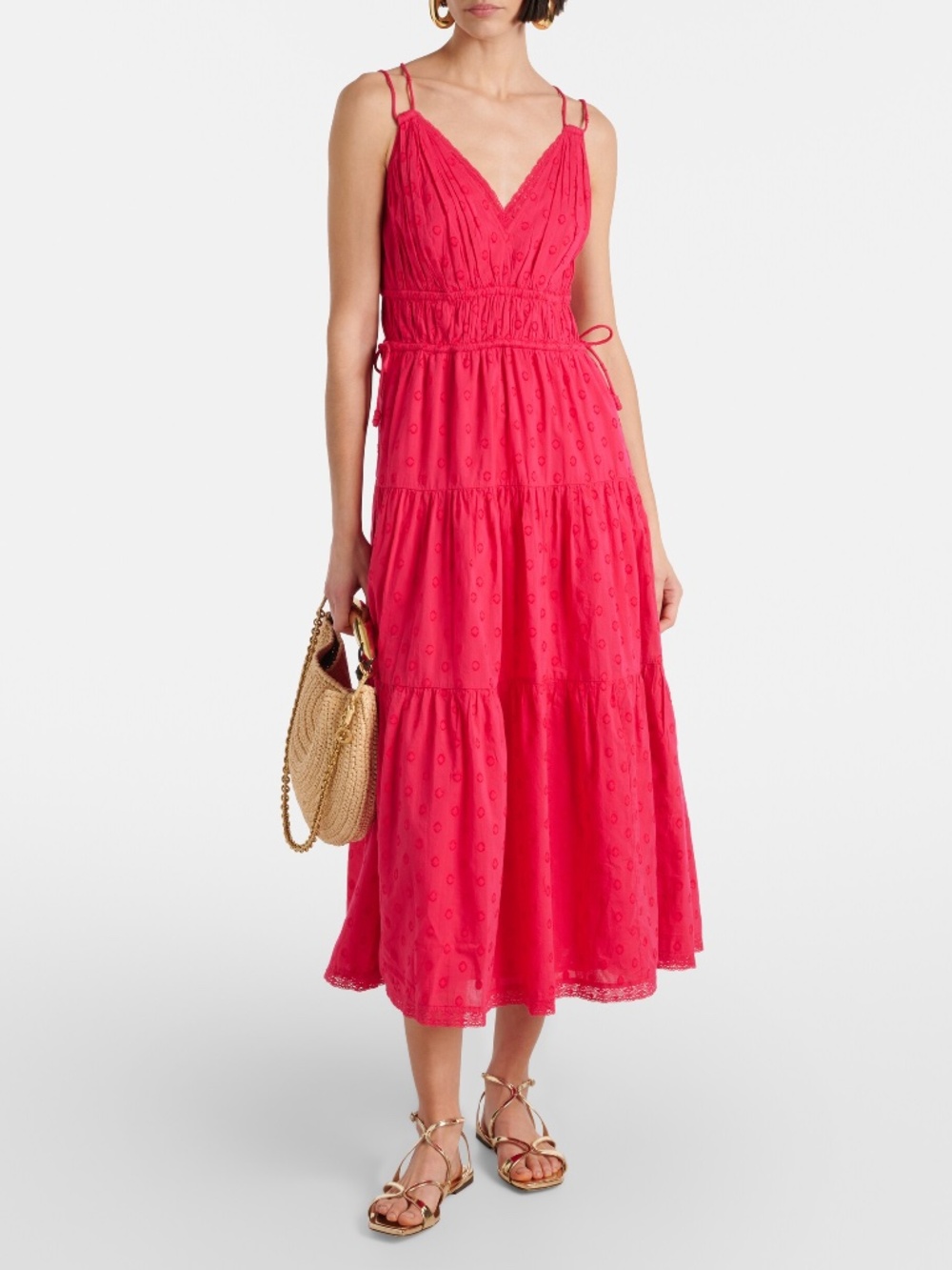 Ulla Johnson Freya polka-dot cotton dobby midi dress